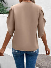 Load image into Gallery viewer, Lace Detail V-Neck Half Sleeve Blouse