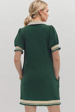 Load image into Gallery viewer, Oh Frill Contrast Trim Johnny Collar Short Sleeve Mini Dress