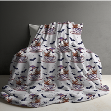 Load image into Gallery viewer, Blanket - Halloween - Reading Book Ghost Teacup - PREORDER 7/29-8/1