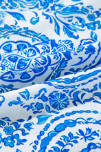 Load image into Gallery viewer, Printed Tie Neck Long Sleeve Mini Dress