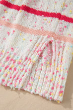 Load image into Gallery viewer, Plus Size Confetti Striped Round Neck Sweater