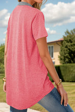 Load image into Gallery viewer, Full Size Half Button Short Sleeve T-Shirt