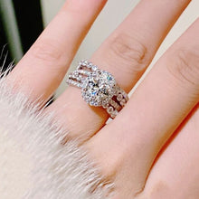 Load image into Gallery viewer, 3 Carat Moissanite 925 Sterling Silver Layered Ring