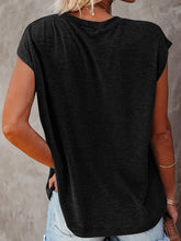 Load image into Gallery viewer, Full Size Round Neck Cap Sleeve T-Shirt