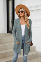 Load image into Gallery viewer, Pocketed Open Front Long Sleeve Cardigan
