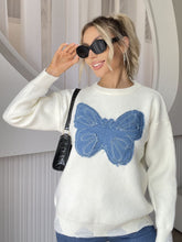 Load image into Gallery viewer, Butterfly Round Neck Long Sleeve Sweater