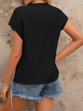 Load image into Gallery viewer, Textured Round Neck Short Sleeve Top