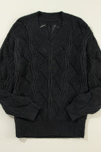 Load image into Gallery viewer, Openwork V-Neck Long Sleeve Sweater