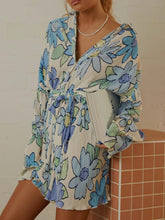 Load image into Gallery viewer, Tied Button Up Long Sleeve Dress