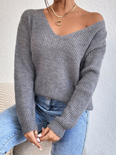 Load image into Gallery viewer, Crisscross V-Neck Long Sleeve Sweater