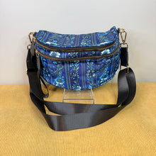 Load image into Gallery viewer, The Roni Nylon Crossbody - Blue Stripe Floral