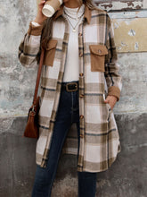 Load image into Gallery viewer, Plaid Button Up Long Sleeve Coat