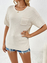 Load image into Gallery viewer, Round Neck Half Sleeve Knit Top