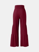 Load image into Gallery viewer, Tied Ruched Wide Leg Pants