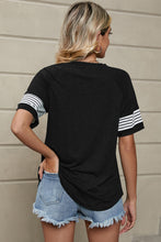 Load image into Gallery viewer, Striped Round Neck Short Sleeve T-Shirt