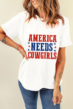 Load image into Gallery viewer, Letter Graphic Round Neck Short Sleeve T-Shirt