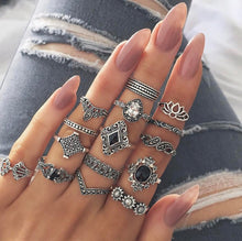 Load image into Gallery viewer, 15 Piece Alloy Vintage Ring Set