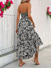 Load image into Gallery viewer, Backless Smocked Printed Sleeveless Midi Dress