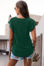 Load image into Gallery viewer, Ruffled Round Neck Cap Sleeve Blouse