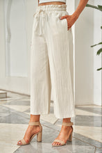 Load image into Gallery viewer, Drawstring Paperbag Waist Wide Leg Pants