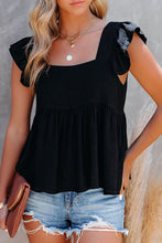 Load image into Gallery viewer, Full Size Ruffled Square Neck Cap Sleeve Blouse