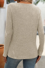 Load image into Gallery viewer, Ribbed V-Neck Long Sleeve T-Shirt