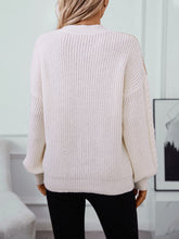 Load image into Gallery viewer, Contrast Round Neck Long Sleeve Sweater