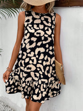 Load image into Gallery viewer, Tied Leopard Round Neck Tank Dress