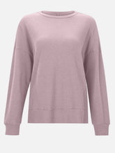 Load image into Gallery viewer, Side Slit Round Neck Long Sleeve T-Shirt