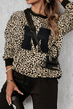 Load image into Gallery viewer, Letter M Leopard Round Neck Top and Pants Set