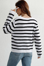Load image into Gallery viewer, Striped Button Down Long Sleeve Cardigan