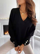 Load image into Gallery viewer, V-Neck Long Sleeve Sweatshirt