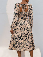 Load image into Gallery viewer, Tied Slit Printed Long Sleeve Midi Dress