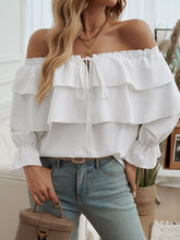 Load image into Gallery viewer, Off-Shoulder Flounce Sleeve Blouse