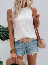 Load image into Gallery viewer, Eyelet Round Neck Tank