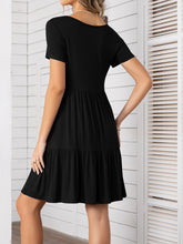 Load image into Gallery viewer, Round Neck Short Sleeve Mini Tee Dress
