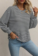 Load image into Gallery viewer, Striped Round Neck Long Sleeve Top