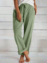 Load image into Gallery viewer, Tied Wide Leg Pants with Pockets