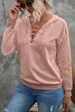 Load image into Gallery viewer, Lace Up Long Sleeve Hoodie
