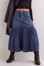 Load image into Gallery viewer, Midi Denim Skirt with Pockets
