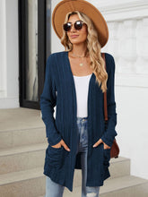 Load image into Gallery viewer, Pocketed Open Front Long Sleeve Cardigan