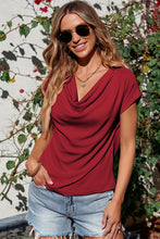 Load image into Gallery viewer, Cowl Neck Short Sleeve T-Shirt