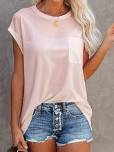 Load image into Gallery viewer, Full Size Round Neck Cap Sleeve T-Shirt