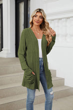 Load image into Gallery viewer, Pocketed Open Front Long Sleeve Cardigan