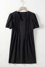 Load image into Gallery viewer, Pin-Tuck Notched Short Sleeve Dress