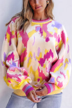 Load image into Gallery viewer, Contrast Round Neck Long Sleeve Sweater