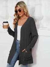 Load image into Gallery viewer, Pocketed Open Front Long Sleeve Cardigan