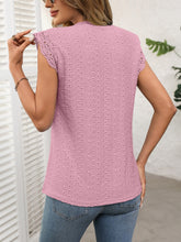 Load image into Gallery viewer, Lace Detail Round Neck Cap Sleeve Top