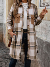 Load image into Gallery viewer, Plaid Button Up Long Sleeve Coat