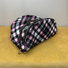 Load image into Gallery viewer, The Roni Nylon Crossbody - Black Pink Plaid
